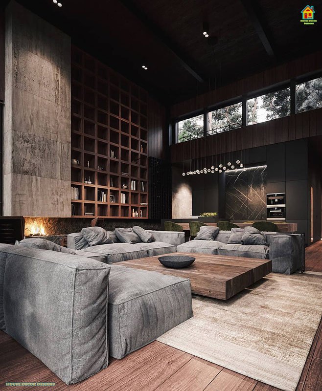 Beautiful dark livingroom designs