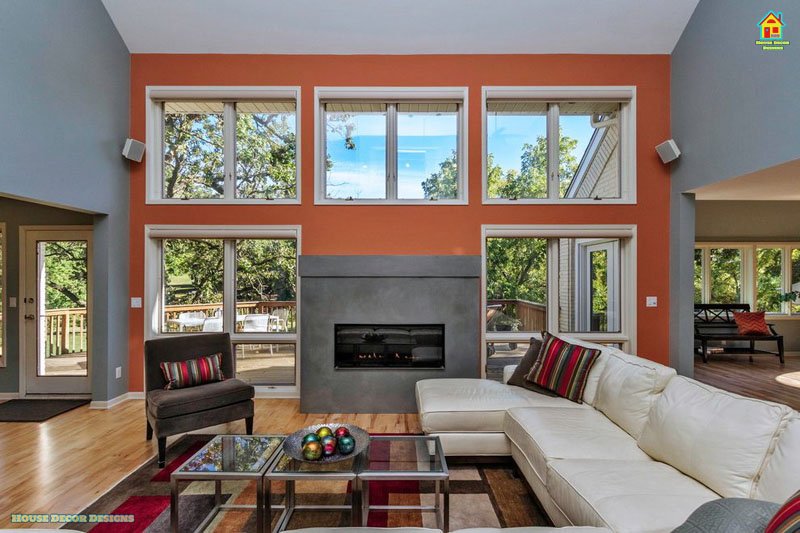 Orange living room designs