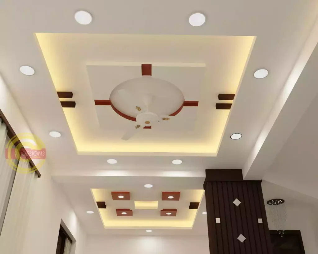 Modern False Ceiling Design With Fan