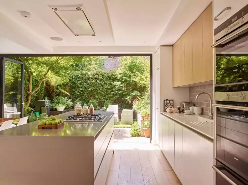 spacious outdoor kitchen